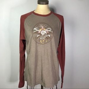 4x$20*PRANA long sleeve graphic tee baseball style